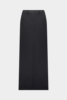 Stretch tailored high-waisted maxi pencil skirt featuring two concealed side pockets, a zipper and hook closure and a long slit along the center back. Fit runs true to size Belt loops 68% polyester, 29% viscose, 3% elastane Made in Portugal Formal Long Skirt, Maxi Pencil Skirt, New Arrival Dress, Long Skirt, Maxi Skirt, Pencil Skirt, Portugal, Pencil, High Waisted