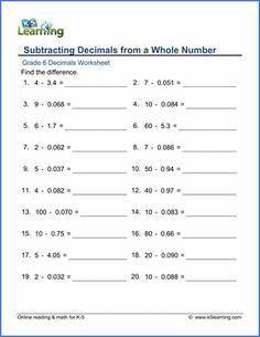 the worksheet for multiplying fractions by 10, 000 or 1, 000