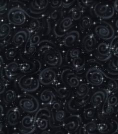 an abstract black background with stars and swirls