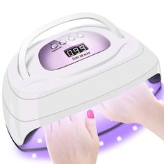 【High Power&Fast Curing Nail】UV LED gel nail lamp adopts advanced dual light beads technology to simulate uv sunlight for painless work.150W high power will curing nail gel polish faster.57 UV+LED lights are scattered evenly on the top and sides of the lamp. So your nails will be cured properly.It is quick and convenient when you want to apply nail polish,can do anytime you want. Gel Lamp, Gel Glue, Led Nail Lamp