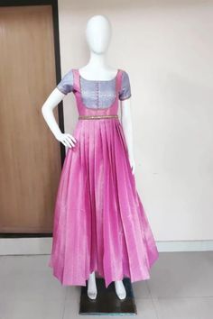 Banarsi Gown, Banarasi Gown, Umbrella Gown, Full Frock, Silk Gowns, Pleats Dress