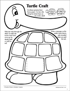 the turtle craft is shown with instructions on how to make it