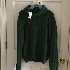 New With Tags Emerald Green Kill Neck Sweater Bought From Francescas Burgundy Knit Sweater, Soft Knit Cardigan, Hot Pink Sweater, Cocoon Cardigan, Buy Sweaters, Hollister Sweater, Cashmere Sweater Women, Cashmere Blend Sweater, Open Cardigan Sweater