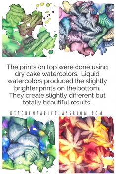 the instructions for how to use watercolors in art and craft projects are shown