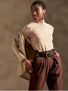 Women's Clothing - Shop New Arrivals | Banana Republic Fall Everyday Turtleneck Tops, Trendy High Neck Tops For Everyday, Versatile Fall Workwear T-shirt, Versatile Fall T-shirt For Work, Trendy Turtleneck T-shirt For Fall, Trendy Turtleneck Tops For Work, Fitted Turtleneck T-shirt, Banana Republic Outfits, Trendy Fall Fashion