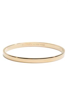 kate spade new york idiom - heart of gold bangle | Nordstrom Dainty Gold Jewelry, Stackable Bangles, Godmother Gifts, Gold Engraving, Bff Gifts, Gold Bangle, Keep Jewelry, Everyday Jewelry, Heart Of Gold