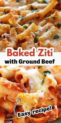 baked ziti with ground beef and easy recipe for the perfect dinner or appetizer