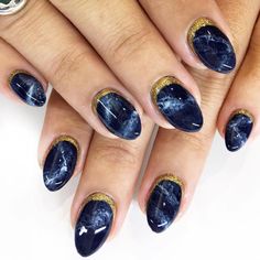 #bluemarble #marblenails #bluenails #navynails Moon Nails Short, Blue Moon Nails, Lunar Nails, Celestial Nails, Whimsical Celestial, Moon Manicure, Navy Nails, Nail Designs Ideas, Maroon Nails