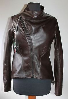 Top Rated ITALIAN HANDMADE WOMEN LEATHER ASYMMETRIC TAIL JACKET S BROWN, Women's Clothing Trendy Jackets, Lambskin Leather Jacket, Italian Women, Women Leather, Lambskin Leather, Vest Jacket, Leather Women, New Fashion, Coats Jackets