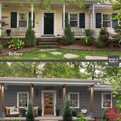 before and after pictures of a home's exterior