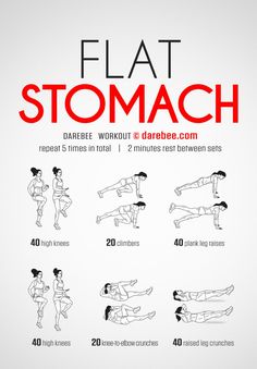 a poster showing how to do the flat stomach with different positions and exercises on it