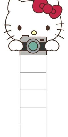 an image of a hello kitty with a camera on it's back side,