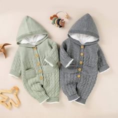 Warm Hooded Knitted Baby Romper - Momorii