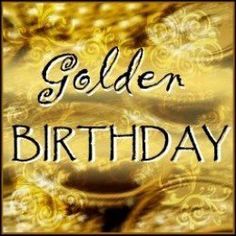 a golden birthday card with the words,'golden birthday '