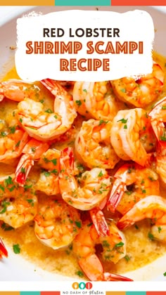 red lobster shrimp scampi recipe in a white bowl