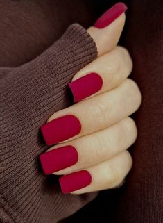 Valentine's Day 2024 Nail Trends: Stylish February Manicure Ideas Red Matte Nails, Matte Pink Nails, Wine Nails, Red Nail, Nail It, Matte Nails