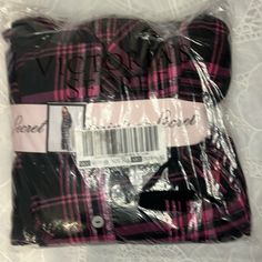 Nwt Victoria’s Secret 2pc Plaid Pajama Set Size Ml Medium Long Black, Hot Pink Victoria's Secret Long Sleeve Sleepover Set, Victoria's Secret Long Sleeve Pajama Set For Sleepovers, Victoria's Secret Pink Sets For Sleepover, Victoria's Secret Long Sleeve Sleepwear For Overnight, Victoria Secret Black Pajamas, Victoria's Secret Long Sleeve Loungewear Sets, Casual Black Victoria's Secret Sleepwear, Victoria Secret Satin Pajamas Pink, Victoria's Secret Long Sleeve Pajama Sets