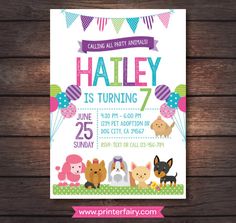 two birthday cards with animals on them and the words haley is turning 8 in pink,