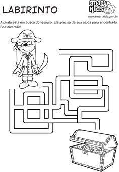 a maze with an image of a pirate on it and the words labrinto in spanish