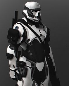 a star wars character is dressed in white and black