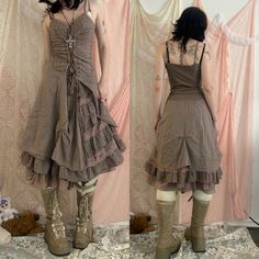 Balletcore Dress Outfits, Mori Kei Outfits, Dark Mori Kei, Shabby Chic Outfits, Dark Mori Fashion, Mori Kei Fashion, Strega Fashion, Dark Mori