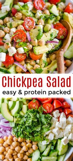 chickpea salad is an easy and protein packed salad