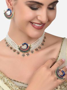 25%BULK ORDER DISCOUNT Coupon Code=SAVE25PERCENT 25% off when you buy 3 items https://www.etsy.com/shop/indianjewelrysets/?etsrc=sdt&coupon=SAVE25PERCENTIndian Bridal Traditional Designer Antique Gold plated Studded Diamond & kundan Necklace Earrings Tika Jewellery Set  SHIPPING l be dispatched within 1-3 business day after the payment is clear. Items will arrive in 18-20 business days. The arrival time depends on some factors and different areas: We only ship to the confirmed address provided b White Meenakari Jewelry For Party, White Necklace With Peacock Design For Gift, Festive White Peacock Design Jewelry, Festive White Jewelry With Peacock Design, White Peacock Design Jewelry For Celebration, Festive White Peacock Design Necklace, White Wedding Jewelry With Peacock Design, Multicolor Meenakari Jewelry For Wedding, White Meenakari Bridal Sets As Gift