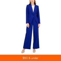 in stock Best Blazer, Working Woman, Female Images, Blazer Buttons, Pair Of Pants, Cool Fabric, Blazers For Women, Leg Pants, Wide Leg Pants