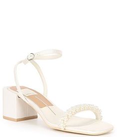 Dolce Vita Zalima Pearl Embellished Dress Sandals | Dillard's Elegant Embellished Sandals With Block Heel, Elegant Embellished Block Heel Sandals, Elegant Pearl-embellished Open Toe Sandals, Pearl Embellished Low Heels For Summer, Elegant Open Toe Heels With Pearl Embroidery, Chic Low Heel Pearls Embellished Heels, Summer Pearl Embellished Block Heel Heels, Summer Party Pearl Sandals, Pearl Sandals For Summer Party