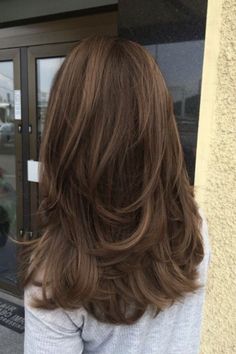 hair inspo with long layers, blowout, brunette hair inspo, 90s haircut inspo Hair Cut 2024 Girl, Hair Cut Style For Girls 2023, U Shape Layered Haircut, Layered Long Brown Hair, Viviane Audi Hair, Brown Hair Butterfly Cut, Straight Brown Hair With Layers, Butterfly Haircut Brown Hair, Brown Hair Layers Medium