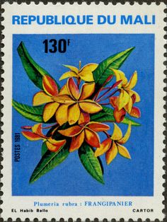 a stamp with yellow flowers on it