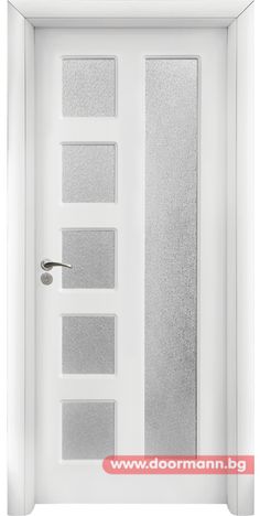 a white door with glass panels on it