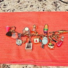 This Is Truly A Collectible!! I Believe All The Charms Are Retired! Bracelet Never Worn..Kept In A Jewelry Box!! Junk Charm Bracelet, Juice Couture, Juicy Couture Charms Bracelet, Juicy Couture Bracelet, Bracelet Stacks, Bracelet Inspo, Vintage Charm Bracelet, Juicy Couture Charms, Juicy Couture Jewelry