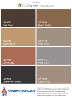 the color scheme for sherylin williams's new paint collection, which is available in