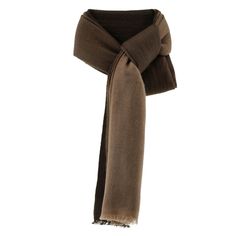 Our luxury cashmere scarves are perfect for both men and women. Handmade in Nepal using sustainable practices, this lightweight scarf features a luxurious diamond weave and a soft drape. With unique ombré shading in a single colour, this scarf has a gorgeous light to dark effect. Measuring 60cm x 200cm with an eyelash fringe, this scarf is perfect for both summer and winter wardrobes.   Fibre: 100% Cashmere  Colour: Brown  Size: 60cm x 200cm Dry Clean Only Dark Effect, Cashmere Scarves, Brown Scarf, Brown Scarves, Stocking Fillers For Her, Diamond Weave, Cashmere Color, Unique Color Combinations, Sustainable Practices