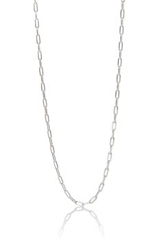 Sterling Silver 2.7 mm Paper Chain - a delicate yet stunning piece that is perfect for adding a touch of elegance to any outfit. Measuring 46cm/18", this chain is the perfect length for layering with other necklaces or as a standalone piece. Crafted from high-quality sterling silver, this chain is durable and built to last. The 2.7 mm paper chain design adds a unique and eye-catching touch to the classic chain necklace style, making it a standout piece in any jewelry collection. The chain featur Paper Chain, Paper Chains, Silver Paper, Silver Chain Style, Jewelry Safe, Chain Design, Jade Jewelry, Personalized Necklace, Link Necklace