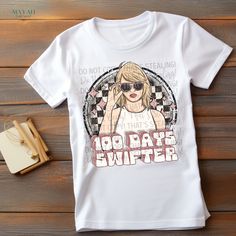 100 days swifter kids shirt. -Mayan Sub Shop White Chic, Academic Achievement, Last Day Of School, 100 Days Of School, On Design, List Style, 100th Day, School Shirts, 100 Days