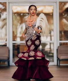 The Isiagu dress epitomizes African tradition, particularly for Igbo brides and attendees at African-themed events. This attire exudes regal charm and cultural significance, ideal for weddings and celebrations with its graceful silhouette and dramatic flair. Whether adorned with traditional coral beads and headgear or modern accessories for a fusion look, the isiagu dress remains a timeless tribute to African elegance and tradition, offering wearers a profound connection to Igbo's rich cultural Igbo Traditional Wedding, Igbo Bride, Igbo Wedding, African Traditional Wedding Dress, Traditional African Clothing, African Bride, Traditional Wedding Attire, African Royalty, African Traditional Wedding