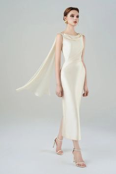 Twist Of Elegance – MEAN BLVD Ethereal Dresses, Amara Dress, Taffeta Fabric, Mean Blvd, Valentine Dress, Calf Length Dress, Classic Wedding Dress, White Wedding Dresses, Dress Cuts