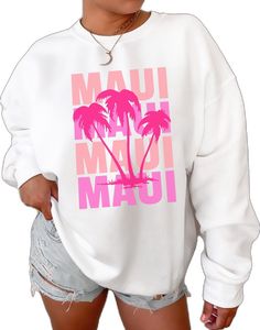 Hawaii Crewneck, Sydney Taylor, Hawaii Sweatshirt, Sweatshirt Preppy, Wildwood Crest, Coconut Girl Aesthetic, Preppy Sweatshirts, Aesthetic Sweatshirt, Jersey Girl