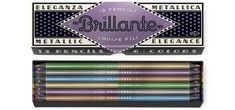 four different colored crayons in a box with the words brilliante written on them