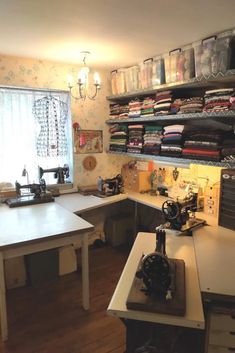 the sewing room is clean and ready for us to use