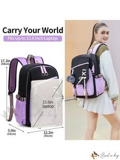 Bird in Bag - Medium Classic Block Backpack with Pom Pom Accent Preppy Backpack, Large Backpack Travel, Kids School Backpack, Bow Women, Estilo Preppy, Stylish Backpacks, Student Backpacks, Classic Backpack, Girl Backpacks