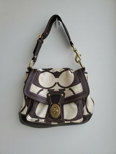 Thrift Purses, Brown Denim, Coach Legacy, Textile Bag, Flap Shoulder Bag, Antique Brass Hardware, Distressed Leather, Girls Bags