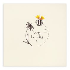 a card with two bees on top of each other and the words happy bee - day