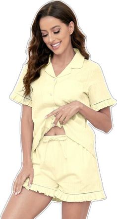 Cotton Sleepwear With Button Closure, Cotton Collared Top For Pajama Party, Collared Cotton Tops For Pajama Party, Cotton Button-up Sleepwear For Bedtime, Cotton Sleepwear With Buttons For Pajama Party, Cotton Buttoned Sleepwear For Pajama Party, Cotton Button-up Sleepwear, Collared Cotton Sleepwear With Relaxed Fit, Relaxed Fit Cotton Sleepwear With Collar