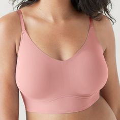 Supportive Enough To Lift You Up To One Inch, Comfortable Enough To Wear All Day, This Is A Life-Changing Bra (Your Words - Not Ours). Engineered To Elevate And Contour With Supportive Triangle Cups And Adjustable Straps Keeps Shape And Retains Stretch, Even If You Wear It Everyday. Wire-Free Style... Feminine Seamless Bra For Loungewear, Seamless Underwire Bra For Loungewear, Pink Stretch V-neck Bra, Stretch Pink Nursing Bra With Built-in Bra, Pink Stretch Nursing Bra With Built-in Bra, Pink Nursing Bra With Built-in Stretch, Stretch Pink V-neck Bra, Pink Seamless Nursing Bra, Pink V-neck Stretch Bra