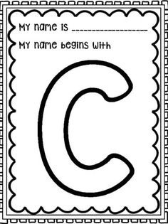 the letter c is for my name begins with this coloring page, which includes an image of