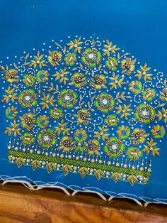 Grand Aari Work Blouse Design, Mirror Blouse, Aari Work Blouse Design, Plain Blouse Designs, Maggam Designs, Maggam Blouses, Magam Work, Blue Blouse Designs, Butterfly Stitches