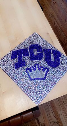 Rhinestone Bling Tcu graduation cap Gem Graduation Cap, Bedazzled Grad Cap, 21 Shot Book, Decorated Graduation Caps, Jeremiah 17 7, Grad Hats